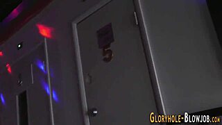 teenager slurps and sucks fat black monster cock at gloryhole