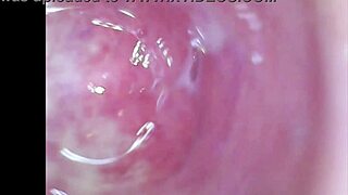 watch this real pussy contract in orgasm... cum mixes deep inside with her juicy squirt under microscope