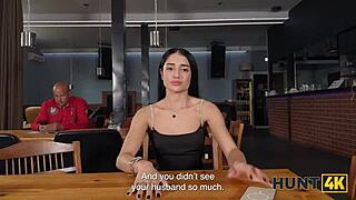 hunt4k shy brunette loses control in toilet fucked hard by stranger