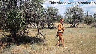 SHY ABORIGINAL MILF DANCES OUTDOORS IN COSTUME COSPLAY