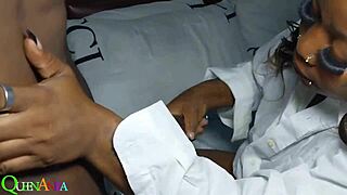 Whoa! Ebony stepmom's wet pussy takes rough doggystyle to epic facial blast!