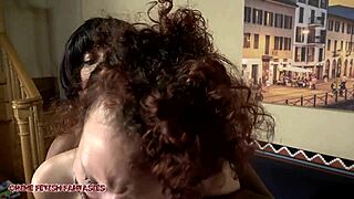 ebony domme smothers brunette's face groping big tits fingering wet pussy lezdom