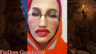 Tall glasses cosplay femdom tempts with her huge kinky cravings