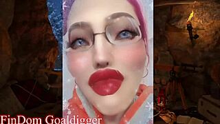 Tall glasses cosplay femdom tempts with her huge kinky cravings