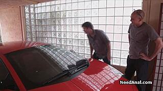 busty girlfriend sneaks anal craving behind boyfriend's back