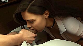 Hot Girl Fingers Pussy for Teacher Then Sucks Monster Cock