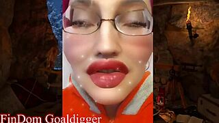 Tall glasses cosplay femdom tempts with her huge kinky cravings