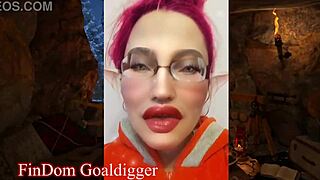 Tall glasses cosplay femdom tempts with her huge kinky cravings