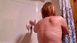 about to shower outside, masturbating to orgasm before creampie fantasy.