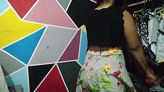 while i sort clothes horny neighbor shows up grabs my ass bends me over for deepthroat doggystyle