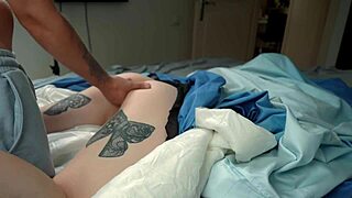 i caught my stepmom stuck in the duvet and fucked her till face cumshot