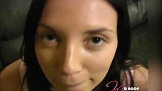 jelena jensen in bra deepthroats huge cock swallowing every drop of cum!