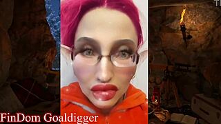 Tall glasses cosplay femdom tempts with her huge kinky cravings