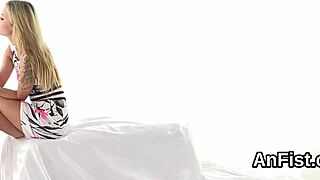 lesbian duo fists wet spots intimately