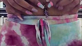 slipping into a stiletto charm on my bellybutton ring in the bathroom