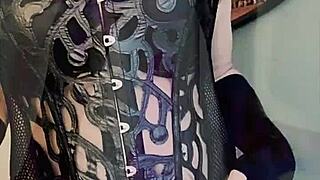 kandi rips clothes bends for purple dildo assfucking outdoors