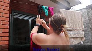 LATINA MILF BENDS OVER RIPS NIGHTGOWN FOR YOUNG THIEF'S BIG COCK