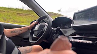 uber driver woman pays fare with tight ass ride moaning as he cums inside cunilingus first