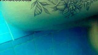 skinny petite 18+ risks public pool exposure with tight shaved pussy bareback pounding