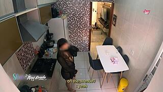 HOT WIFE THAYS KASADA FLASHES BIG TITS POST-SHOWER TO DELIVERY GUY