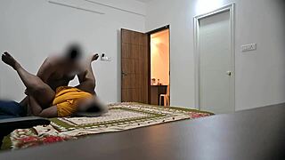 Maid pauses cleaning for blowjob then gets hard pussy pounding