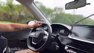 uber driver woman pays fare with tight ass ride moaning as he cums inside cunilingus first