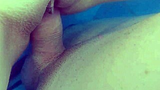 skinny petite 18+ risks public pool exposure with tight shaved pussy bareback pounding