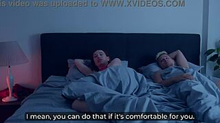 damn stepmom rides my cock wild doggystyle cowgirl in our hotel bed