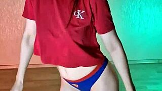 Athletic Girl Next Door Dances in Panties Homemade Barefoot Fitness