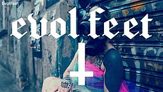 who's the sexiest fetish ballerina getting choked and gagging outdoors?!