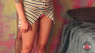 Sexy Filipina Amateur Lifted Skirt Bent Over For Thigh Fuck And Pussy Pound