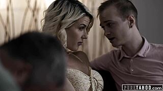 Spineless Cuckold Watches Milf Wife Ride StepSon's Cock in Taboo Ecstasy