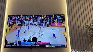 Couldn't hold back pounding hot maid's tight pussy hard!