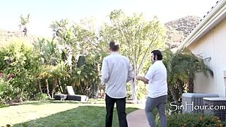 step grand daughter deepthroats spits doggystyle on architect's cock for public eyes