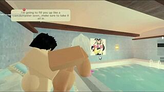 subscriber bends milf over pool for rough big cock creampie doggystyle ride