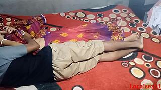 man that red saree bengali wife gets bent over and fucked hard in webcam action