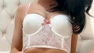 imagine this british teen exchange student teasing her webcam with solo play