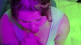 cute bbw blonde's big tits and pretty face drowned in blowjob cum compilation