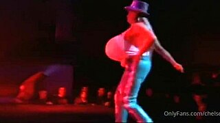 You won't believe the bustiest stripper dancing with huge ripped clothes