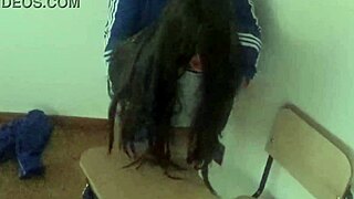 wtf this cute student isn't innocent she gets fucked hard by classmate in classroom