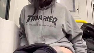 raw footage of edging thrill in public as slut risks getting caught outdoors