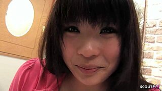 curvy japanese teen with big natural saggy tits talks dirty before sucking in jav casting pov