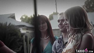 Stepmom Syren de Mer films homemade fun with stepson and Nikki Sweet