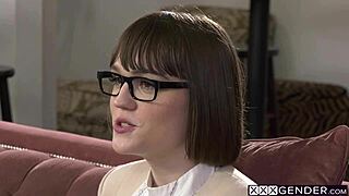 hot tranny claire tenebrarum spots stepdad jerking to porn... now she gulps his monster cock whole