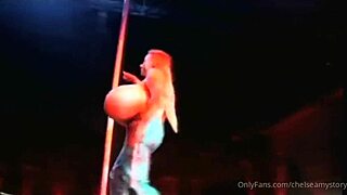 You won't believe the bustiest stripper dancing with huge ripped clothes