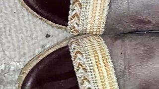 Cum all over my stepmom's sexy heels right now!