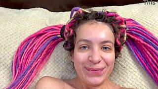 POV Missionary Fucks Alternative Teen Then Cums on Ponytail Tease!