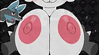 yo, female cinderace gives epic titty fuck blowjob game 😍💦 bunny boobs banging cum