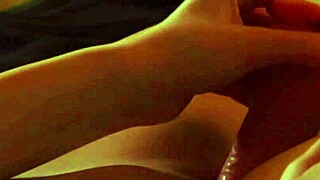 slow-motion closeup of cute teen slut fucking trimmed wet pussy with dildo to bed orgasm