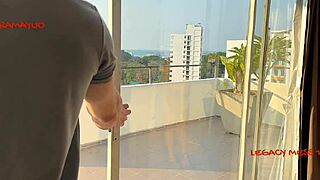 Stylish horny ladyboy legacy mess in red with big cock fucks client candy backstage hard